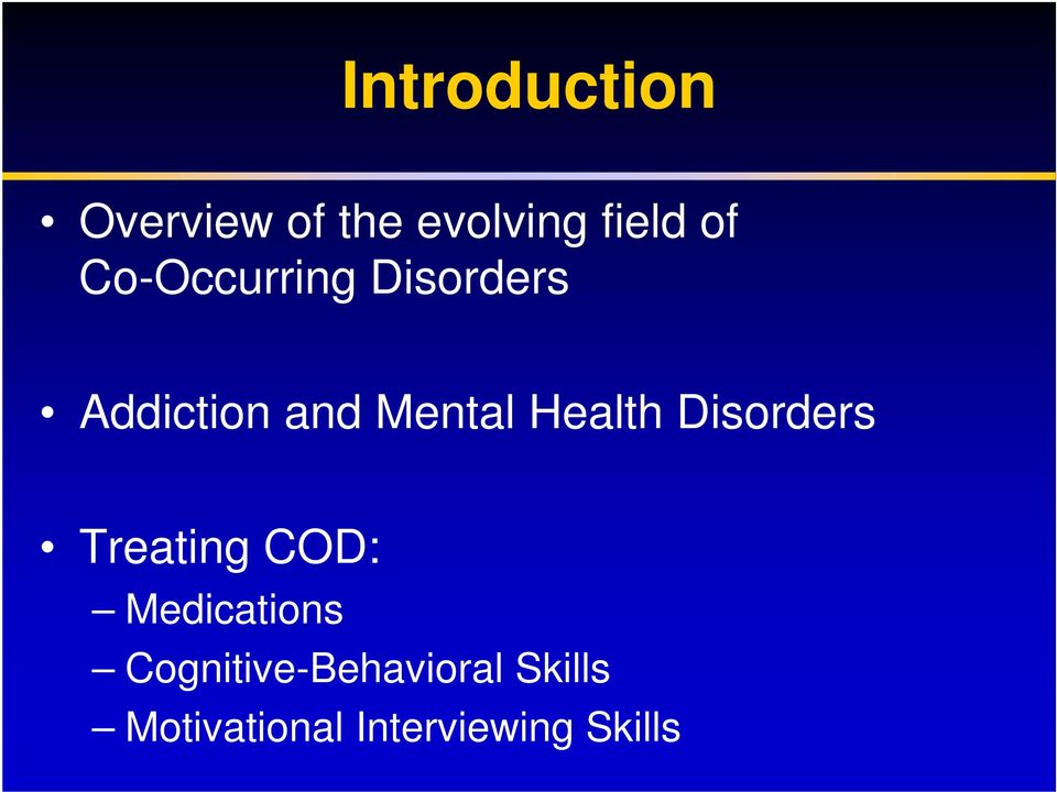 Health Disorders Treating COD: Medications