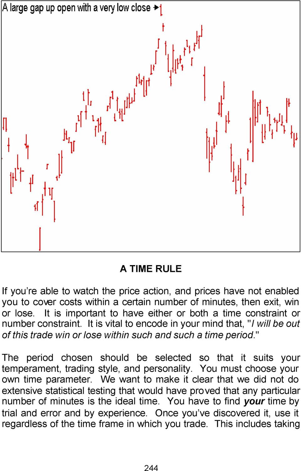 " The period chosen should be selected so that it suits your temperament, trading style, and personality. You must choose your own time parameter.