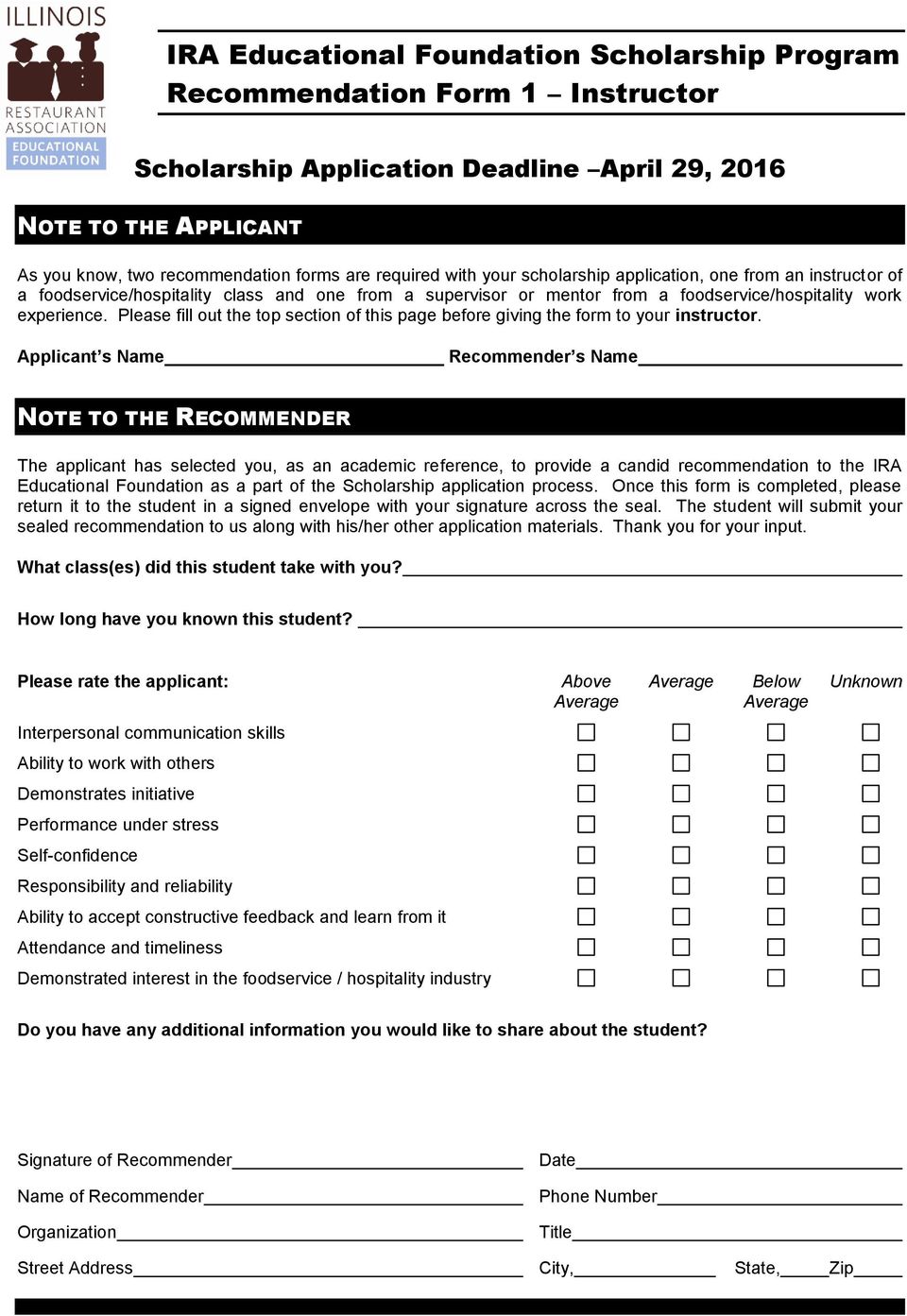 Please fill out the top section of this page before giving the form to your instructor.