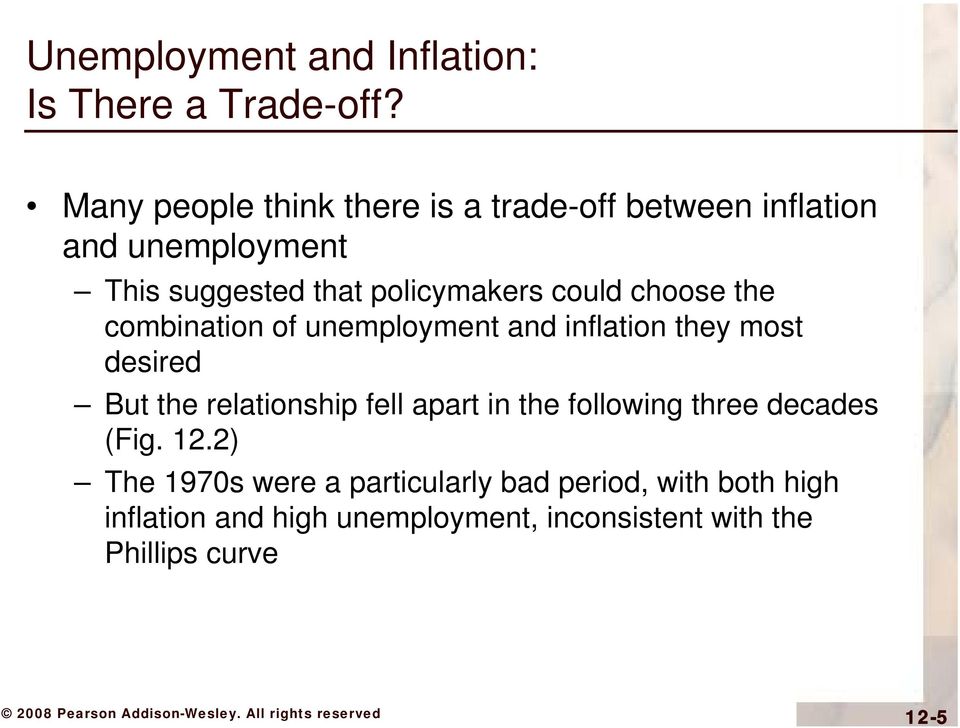 could choose the combination of unemployment and inflation they most desired But the relationship fell apart