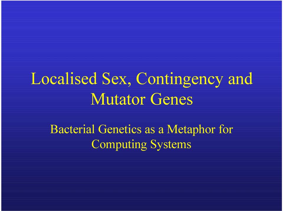 Genes Bacterial Genetics
