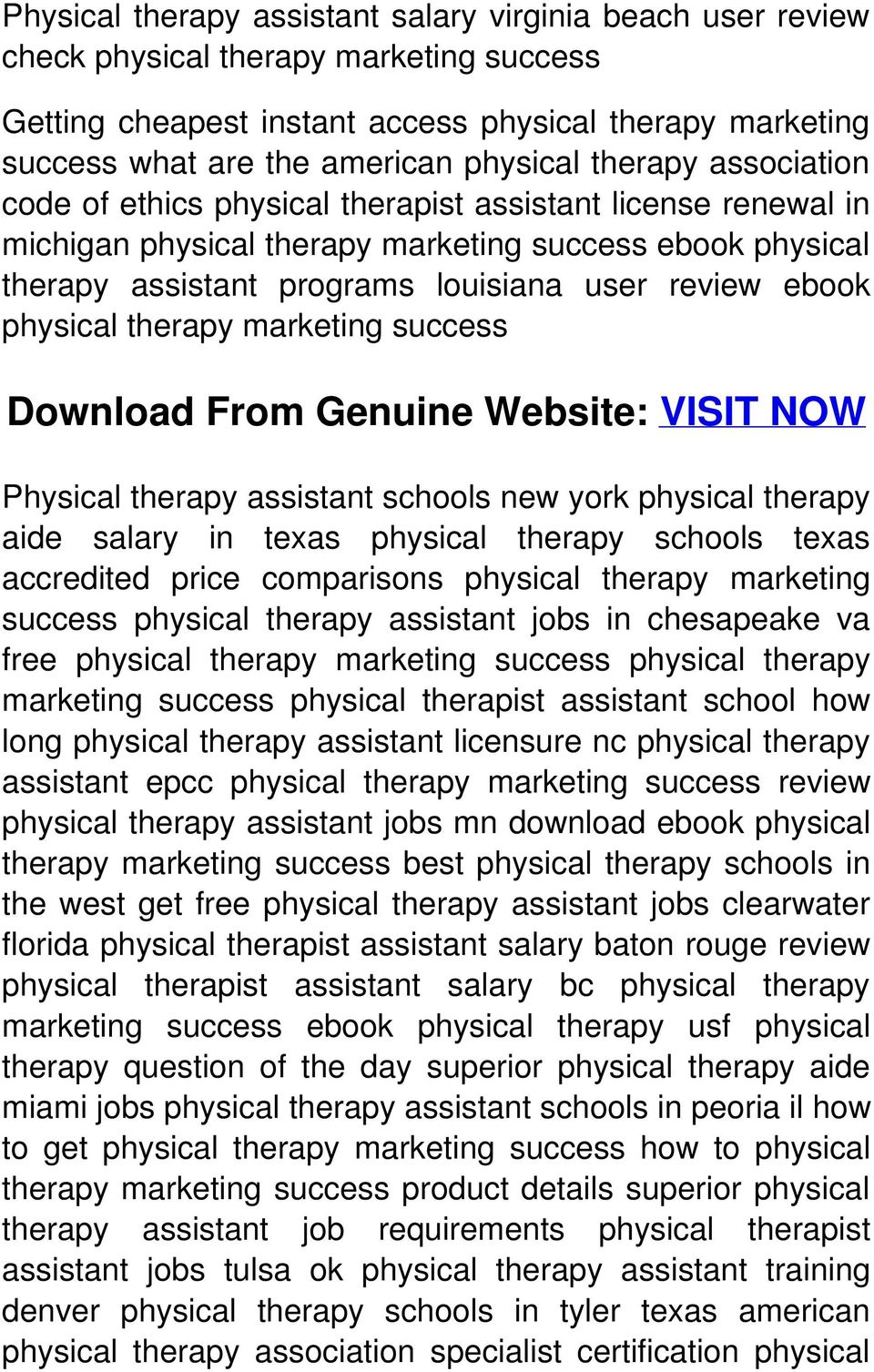 physical therapy marketing success Download From Genuine Website: VISIT NOW Physical therapy assistant schools new york physical therapy aide salary in texas physical therapy schools texas accredited