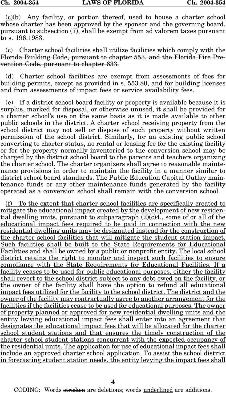 (c) Charter school facilities shall utilize facilities which comply with the Florida Building Code, pursuant to chapter 553, and the Florida Fire Prevention Code, pursuant to chapter 633.