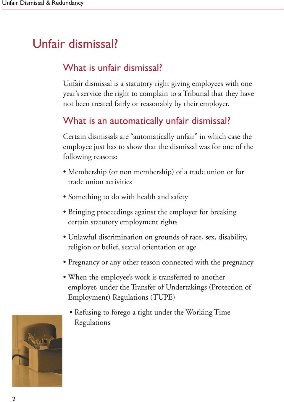 What is an automatically unfair dismissal?