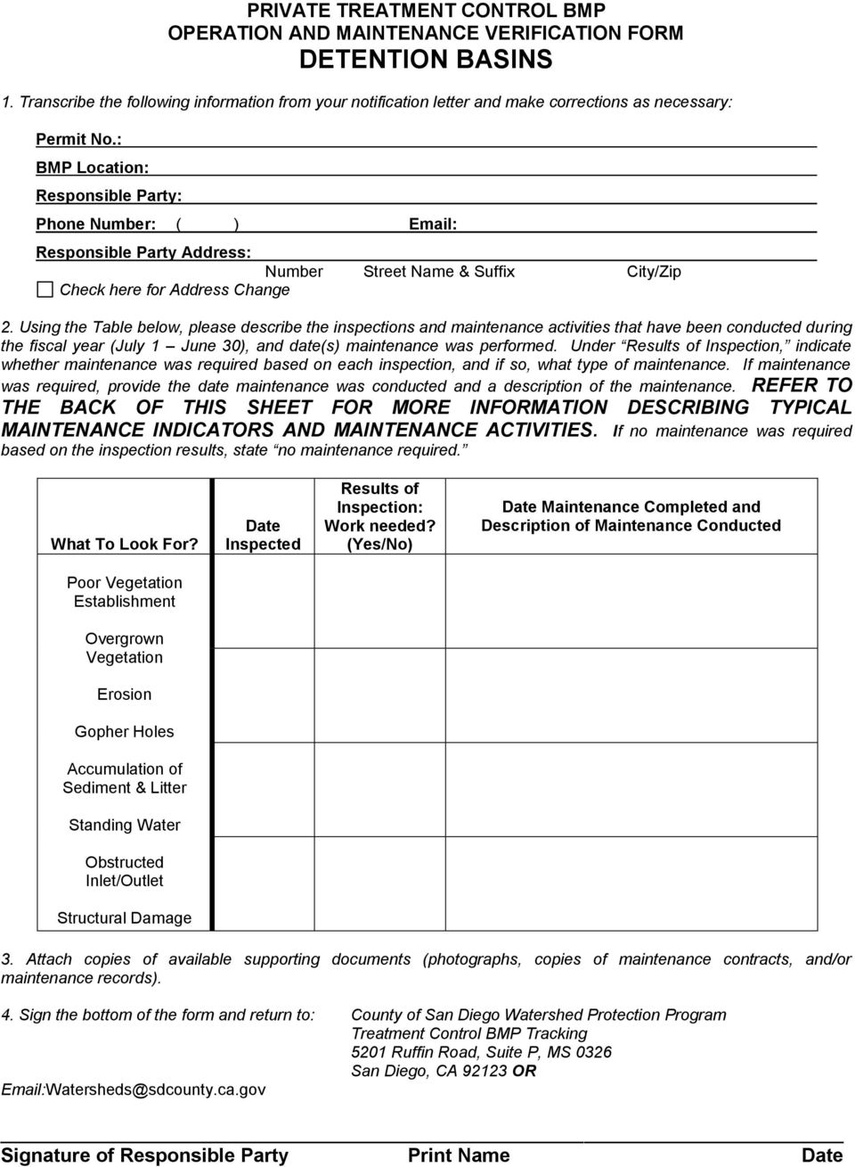 REFER TO THE BACK OF THIS SHEET FOR MORE INFORMATION DESCRIBING TYPICAL MAINTENANCE INDICATORS AND MAINTENANCE ACTIVITIES.