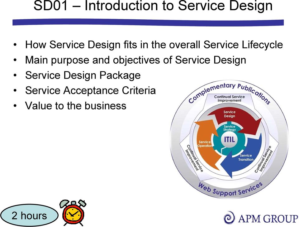 objectives of Service Design Service Design Package