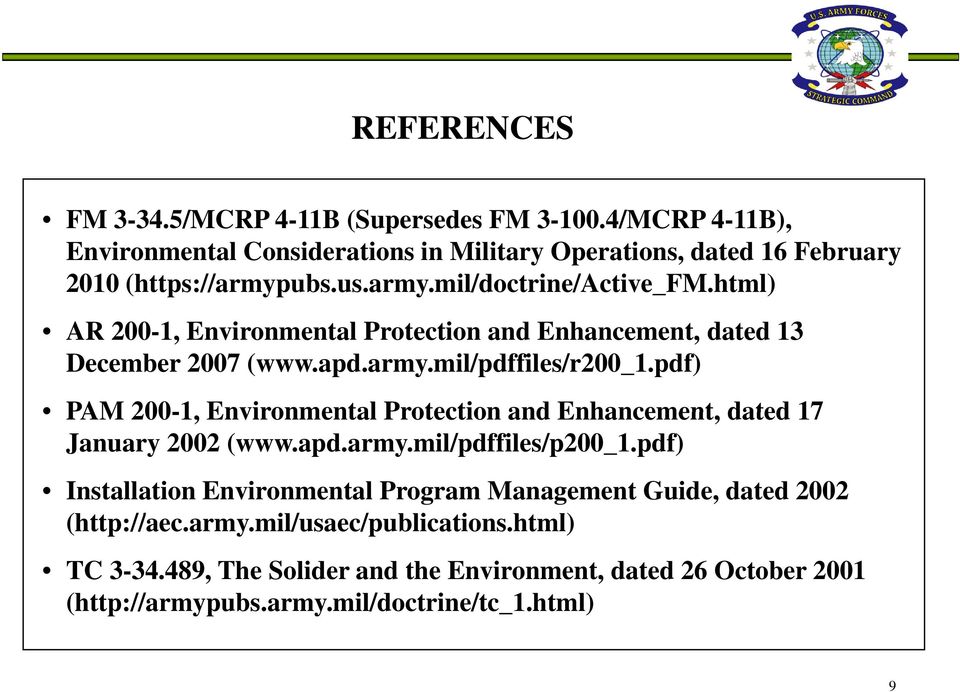 pdf) PAM 200-1, Environmental Protection and Enhancement, dated 17 January 2002 (www.apd.army.mil/pdffiles/p200_1.