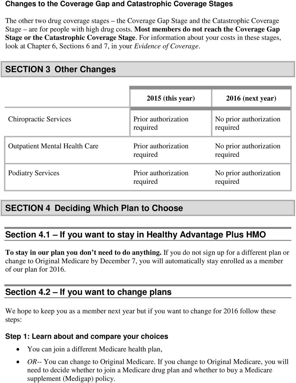 For information about your costs in these stages, look at Chapter 6, Sections 6 and 7, in your Evidence of Coverage.