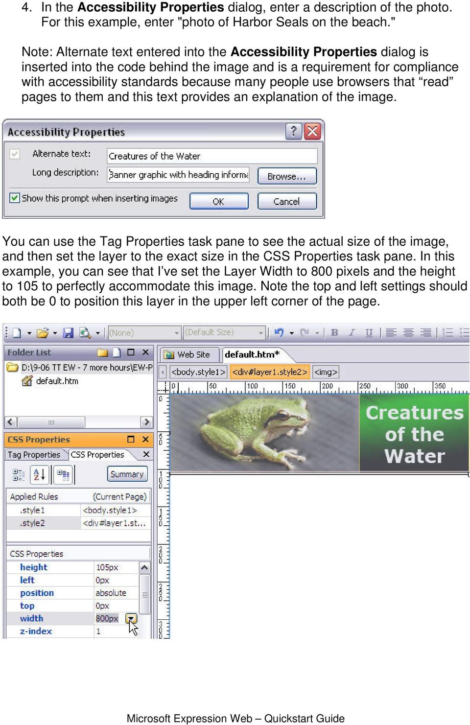 use browsers that read pages to them and this text provides an explanation of the image.