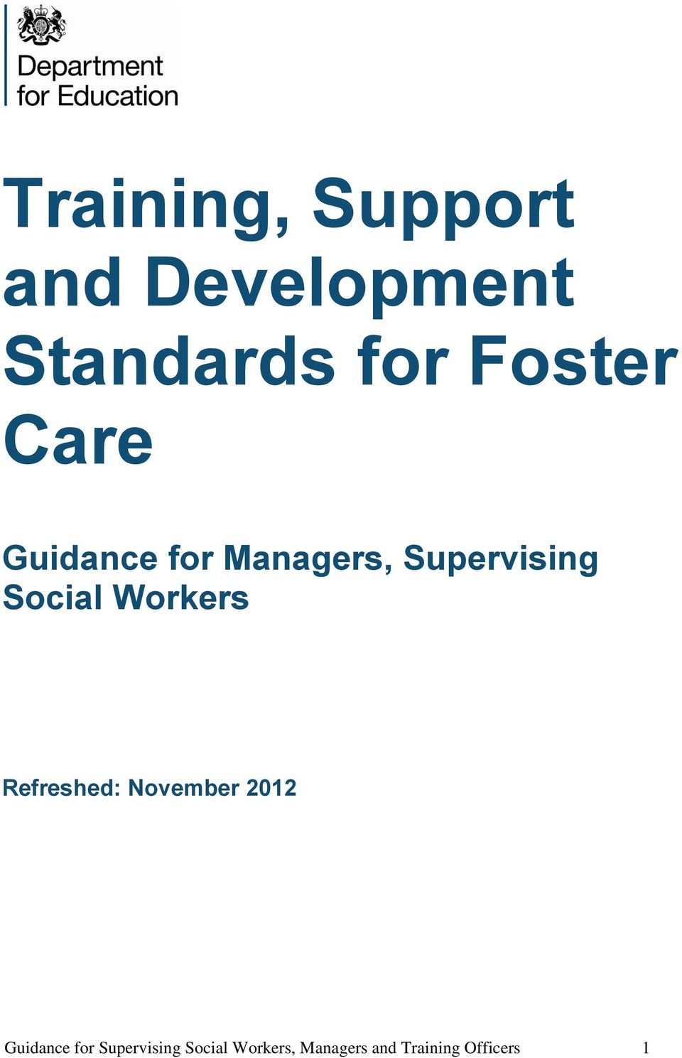 Social Workers Refreshed: November 2012 Guidance