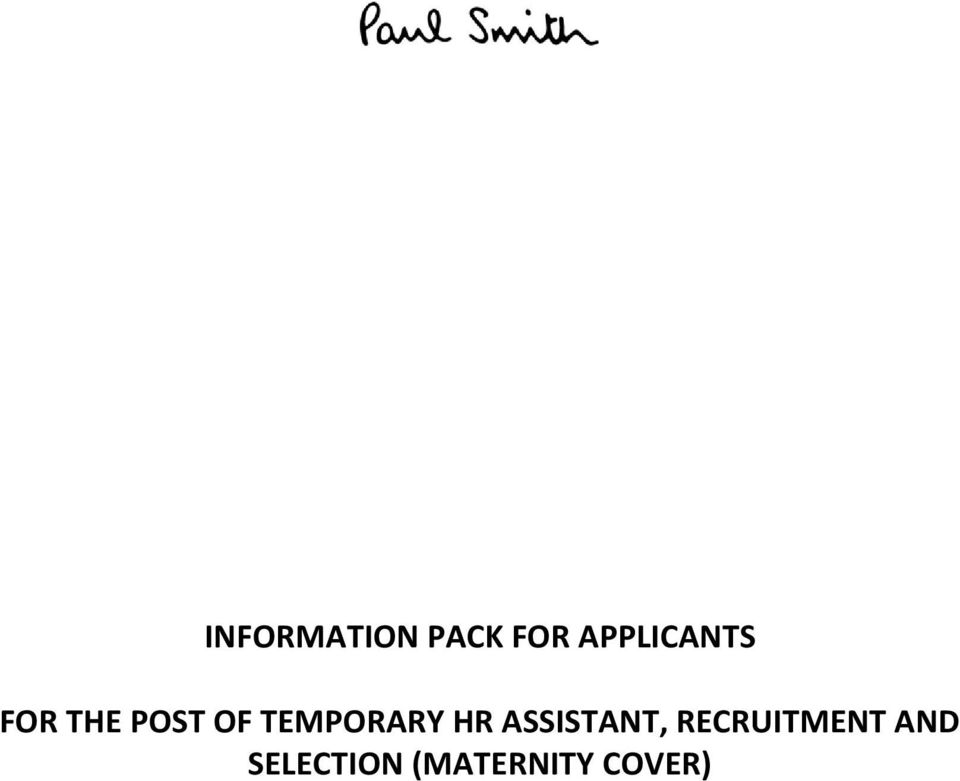 TEMPORARY HR ASSISTANT,