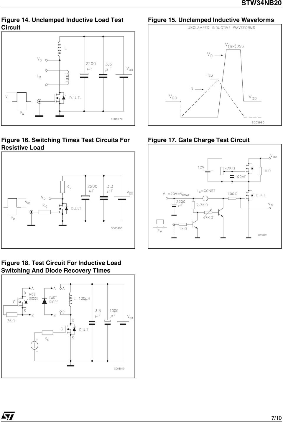 Switching Times Test Circuits For Resistive Load Figure 17.