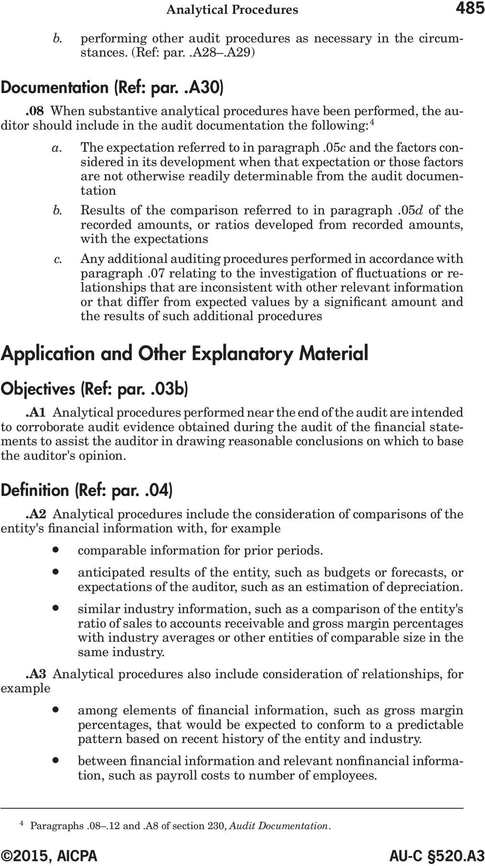 05c and the factors considered in its development when that expectation or those factors are not otherwise readily determinable from the audit documentation b.