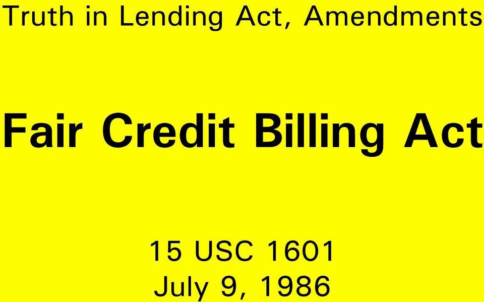 Credit Billing Act