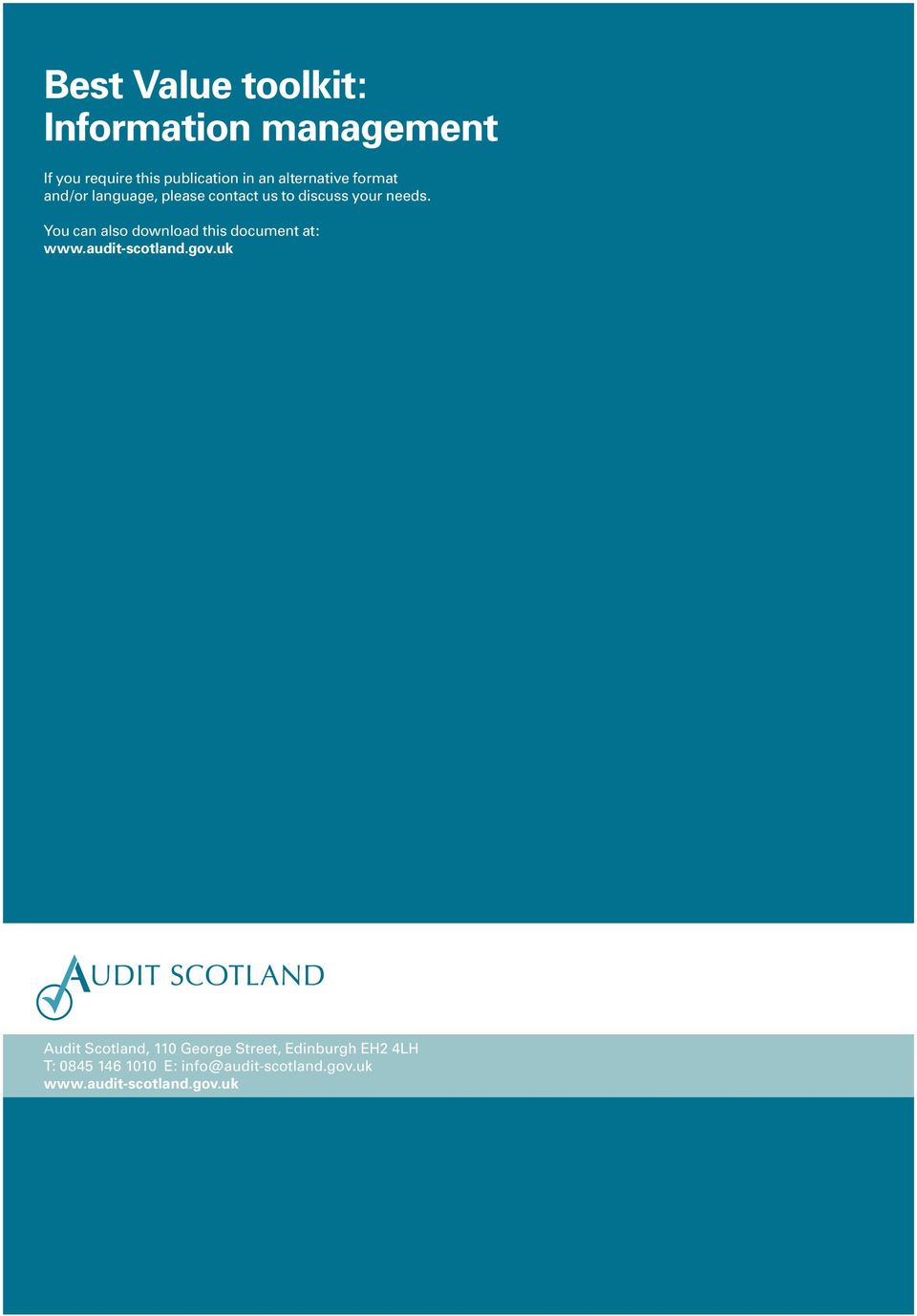 You can also download this document at: www.audit-scotland.gov.
