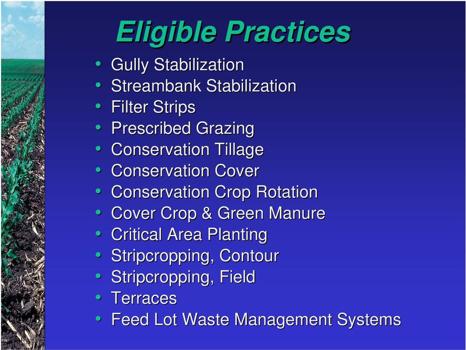 Conservation Crop Rotation Cover Crop & Green Manure Critical Area