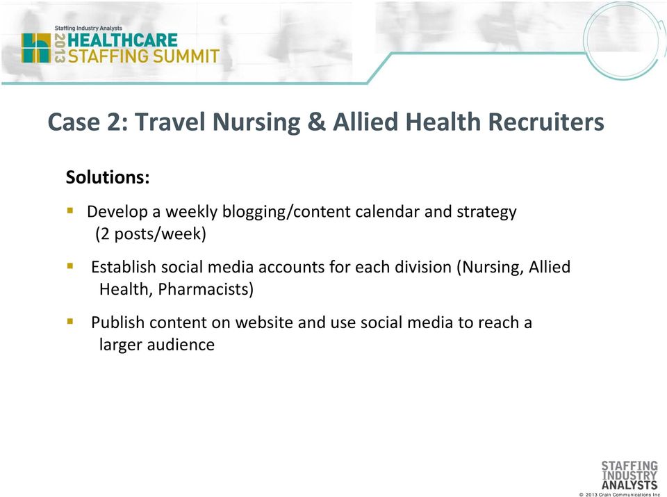 social media accounts for each division (Nursing, Allied Health,