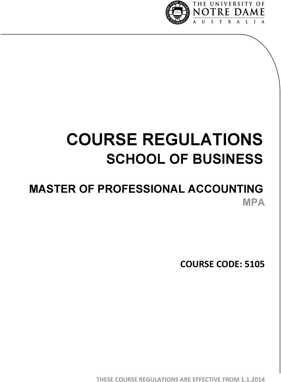 ACCOUNTING MPA COURSE CODE: 5105