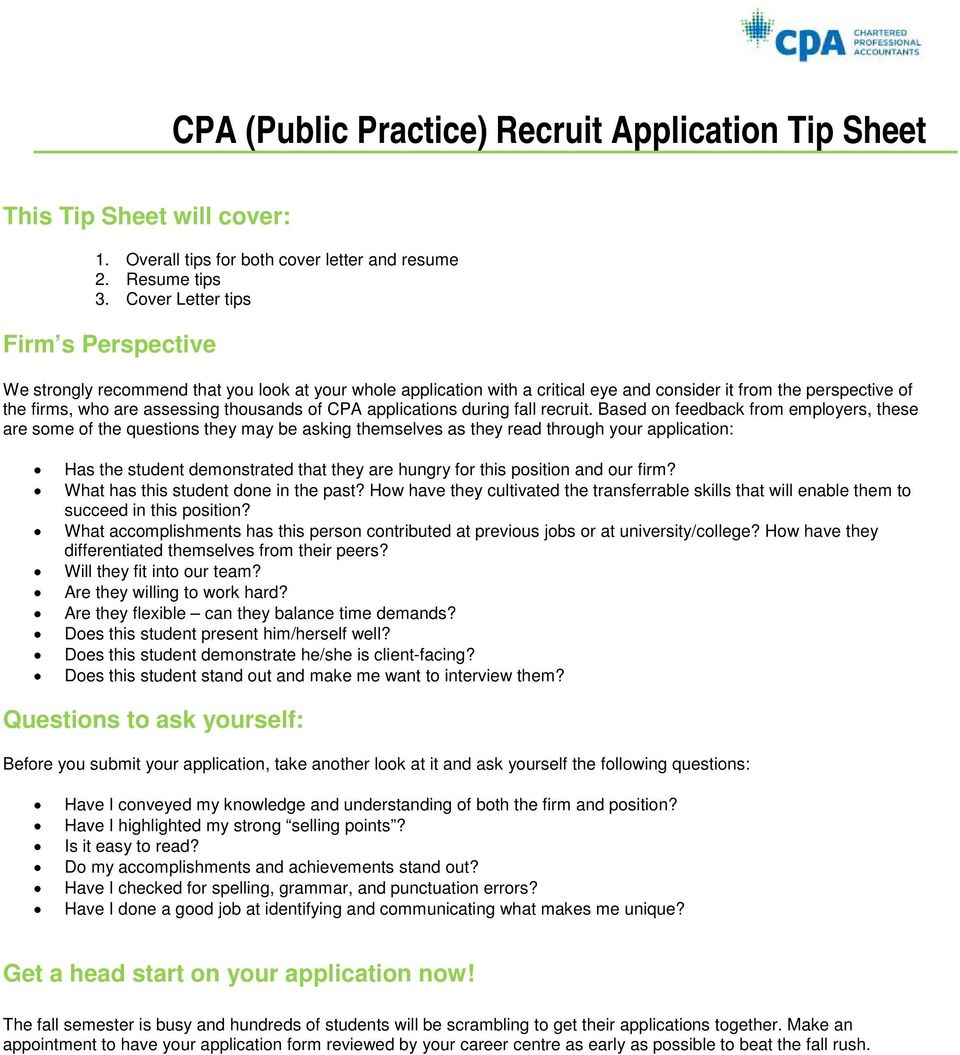 of CPA applications during fall recruit.