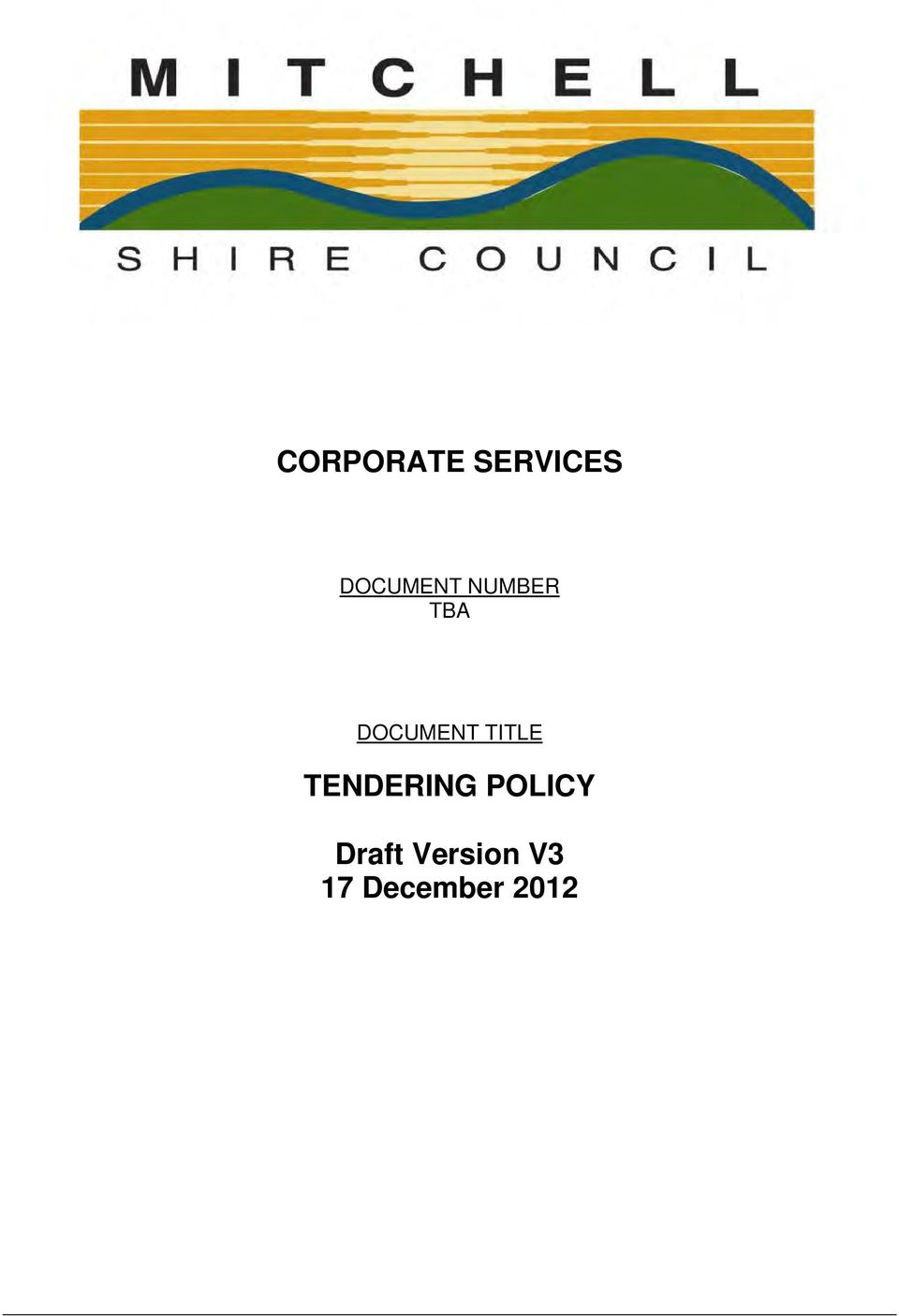 DOCUMENT TITLE TENDERING