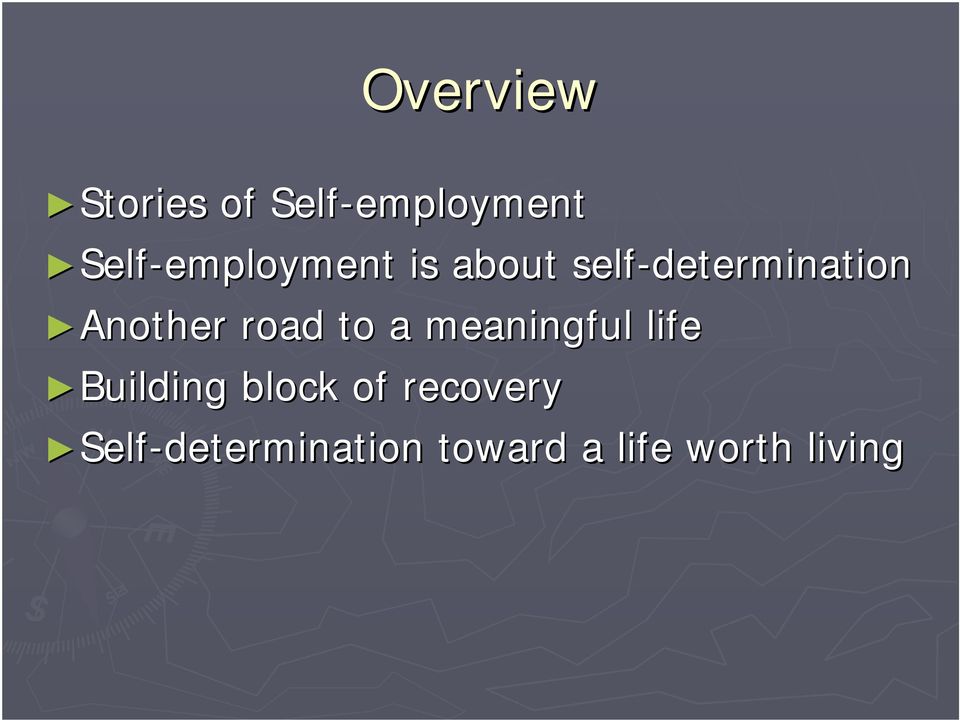self-determination Another road to a meaningful