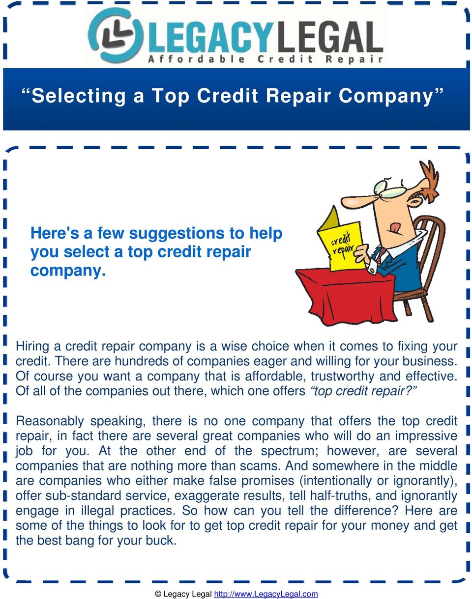 Of all of the companies out there, which one offers top credit repair?
