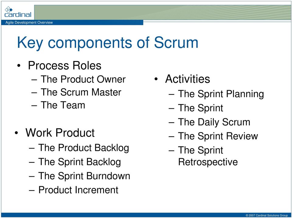 The Sprint Burndown Product Increment Activities The Sprint