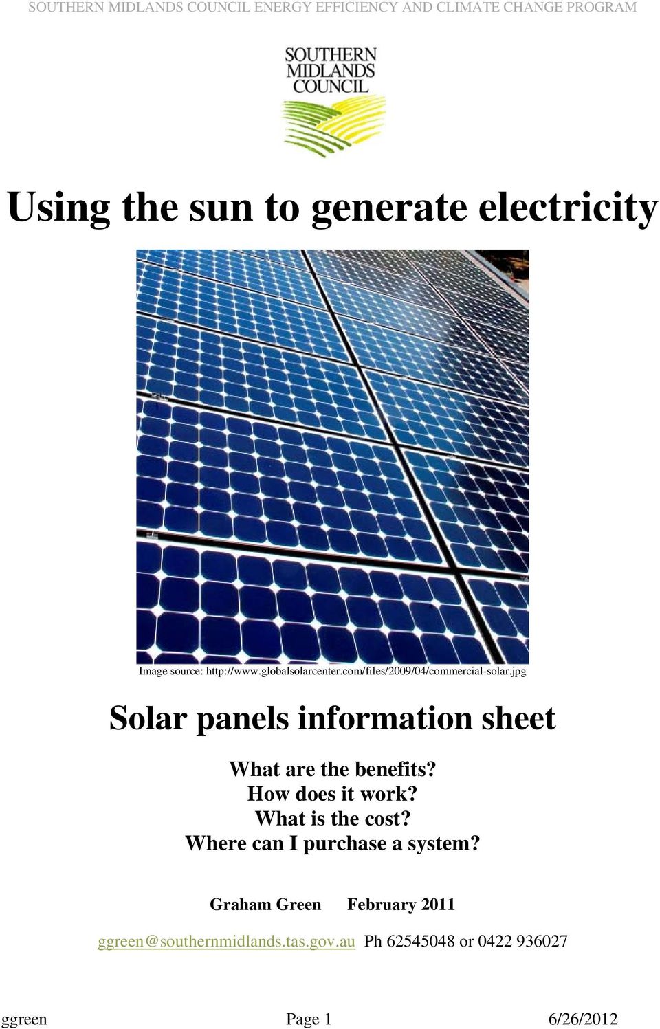 jpg Solar panels information sheet What are the benefits? How does it work?