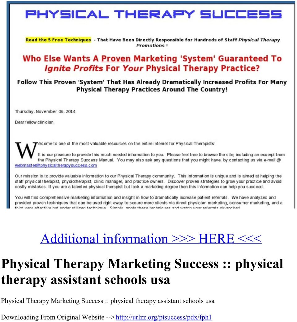 Therapy Marketing Success :: physical therapy assistant schools