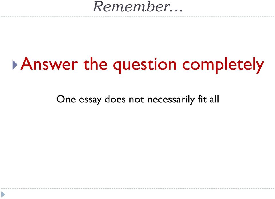 One essay does not