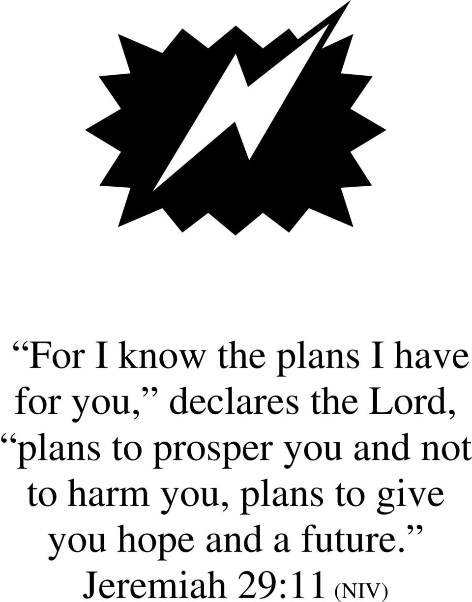you and not to harm you, plans to give