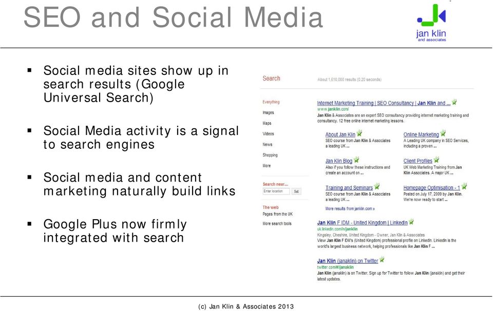 signal to search engines Social media and content marketing