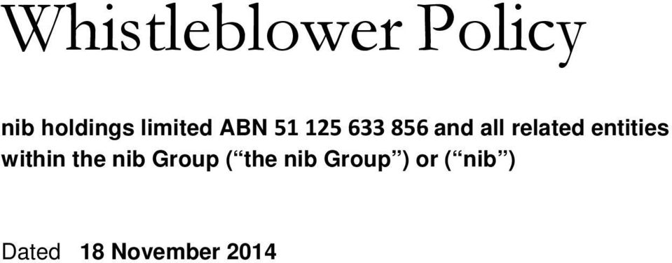 related entities within the nib Group (