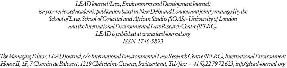 LEAD is published at www.lead-journal.