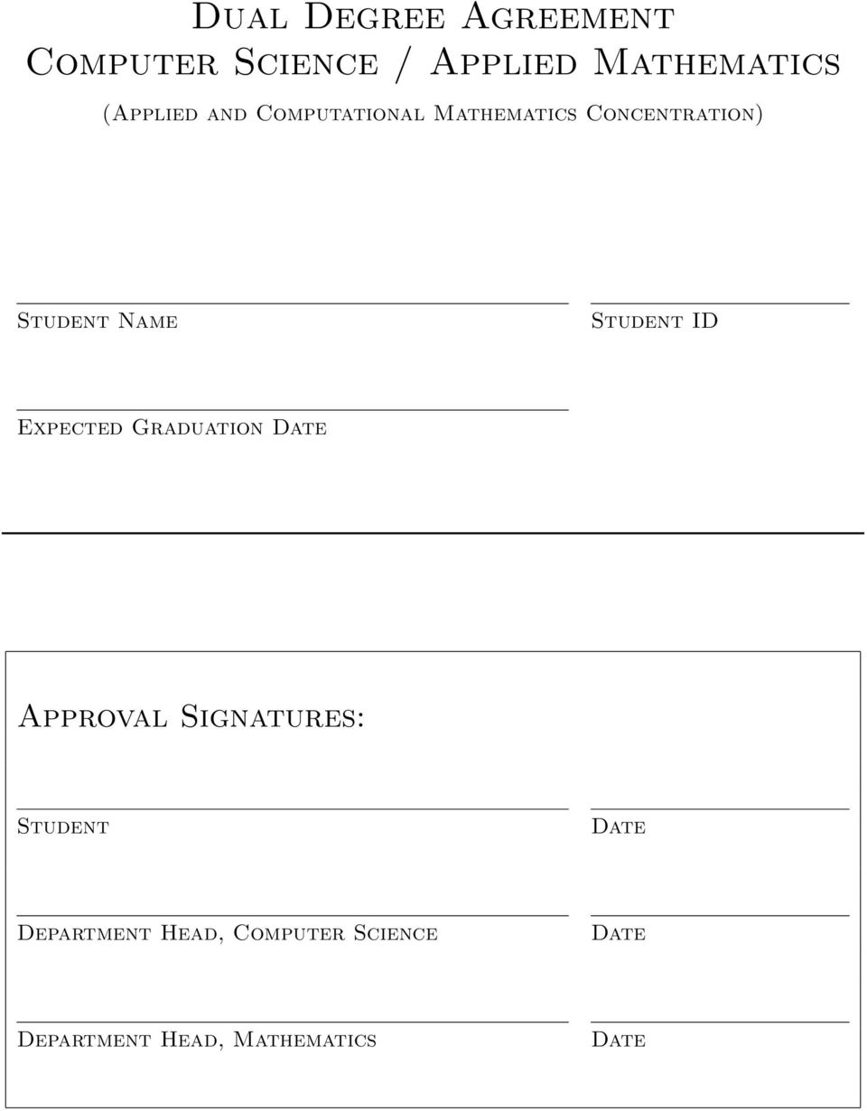 Expected Graduation Approval Signatures: Student