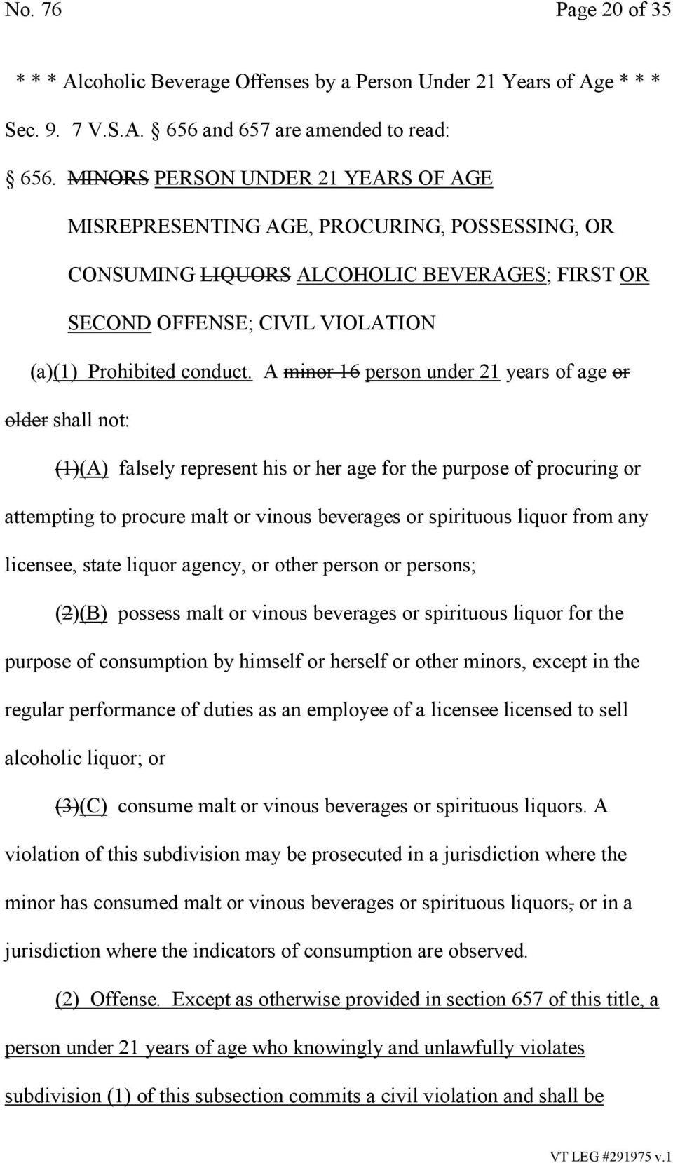 A minor 16 person under 21 years of age or older shall not: (1)(A) falsely represent his or her age for the purpose of procuring or attempting to procure malt or vinous beverages or spirituous liquor