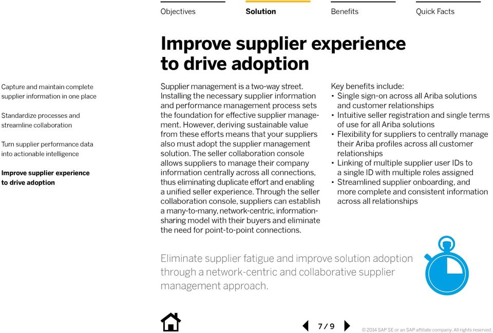 The seller collaboration console allows suppliers to manage their company information centrally across all connections, thus eliminating duplicate effort and enabling a unified seller experience.