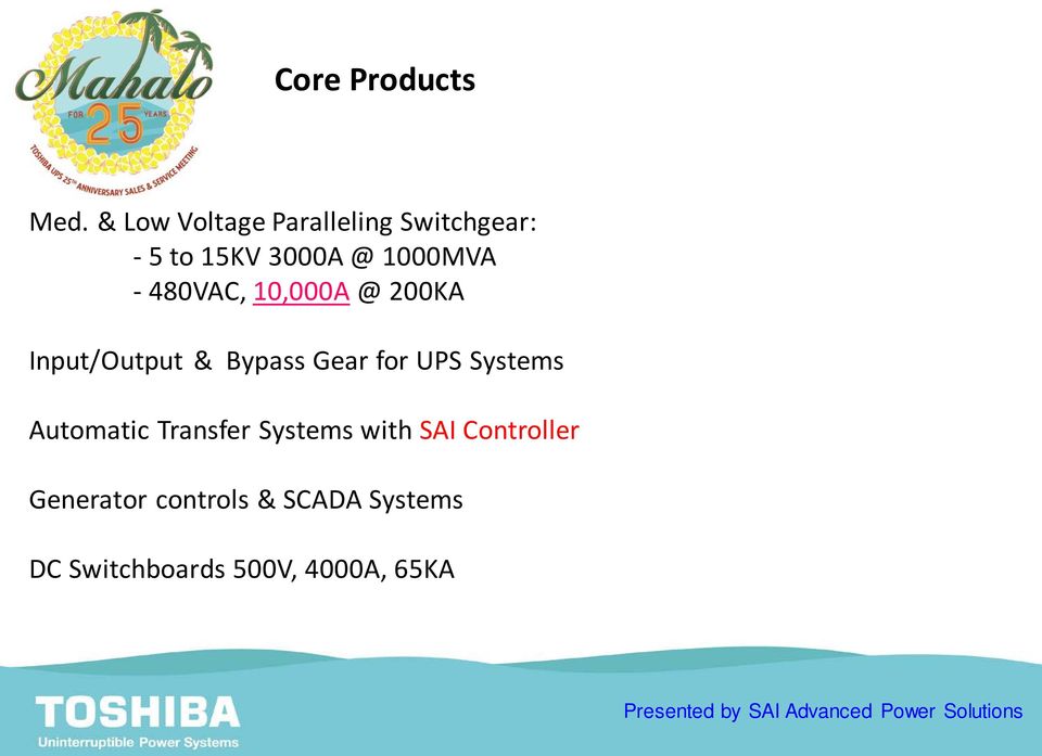 480VAC, 10,000A @ 200KA Input/Output & Bypass Gear for UPS Systems