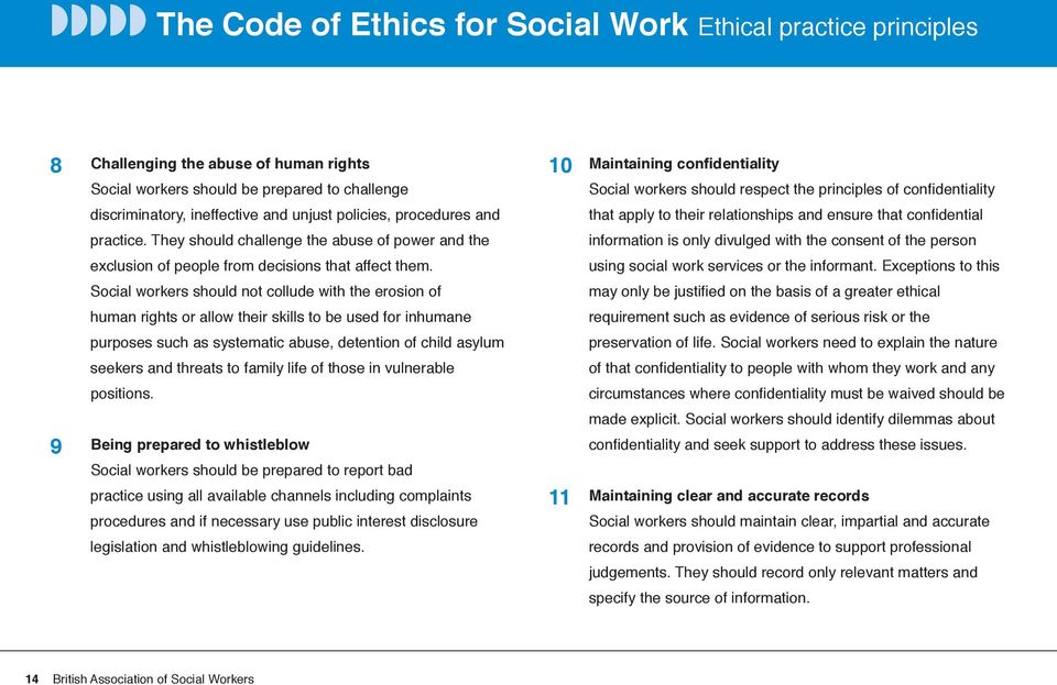 Social workers should not collude with the erosion of human rights or allow their skills to be used for inhumane purposes such as systematic abuse, detention of child asylum seekers and threats to