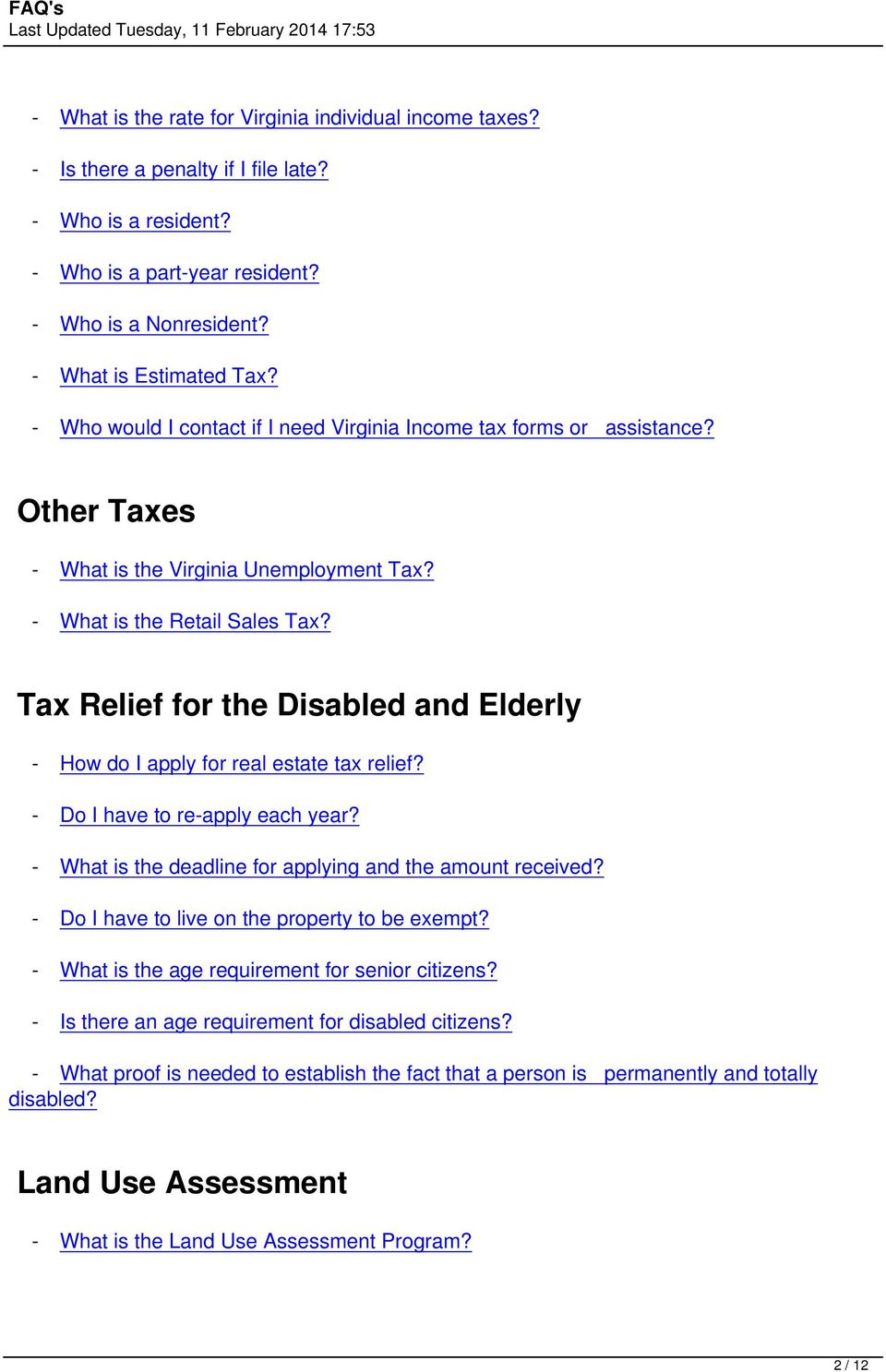 Tax Relief for the Disabled and Elderly - How do I apply for real estate tax relief? - Do I have to re-apply each year? - What is the deadline for applying and the amount received?