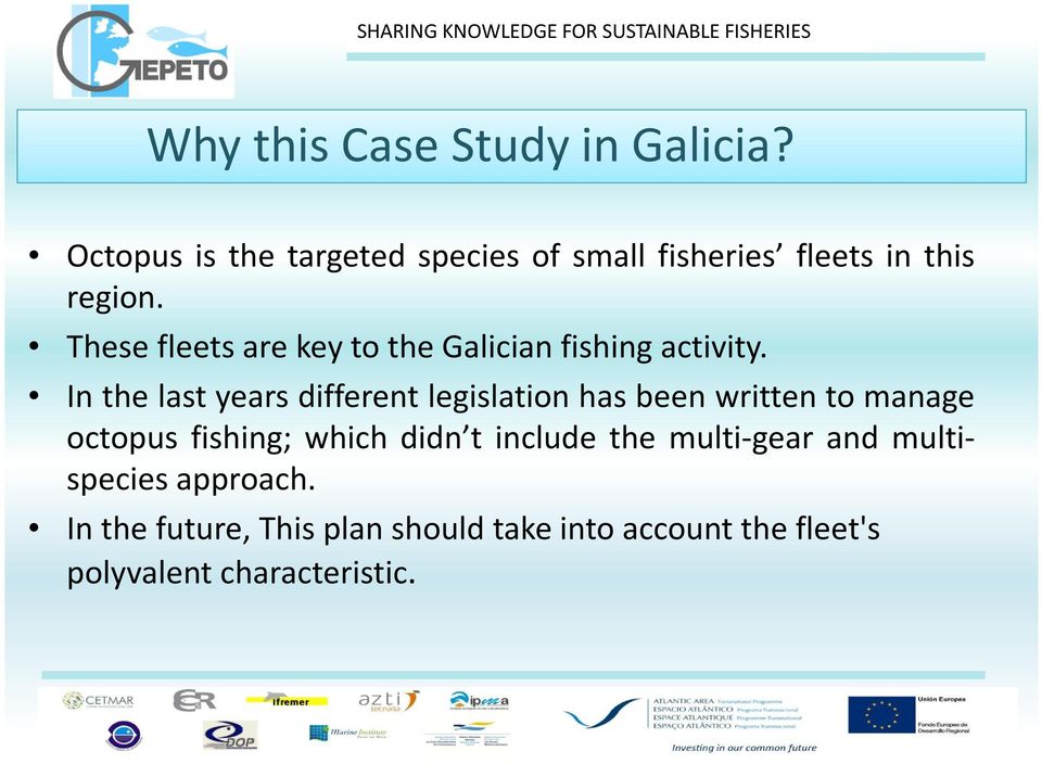These fleets are key to the Galician fishing activity.