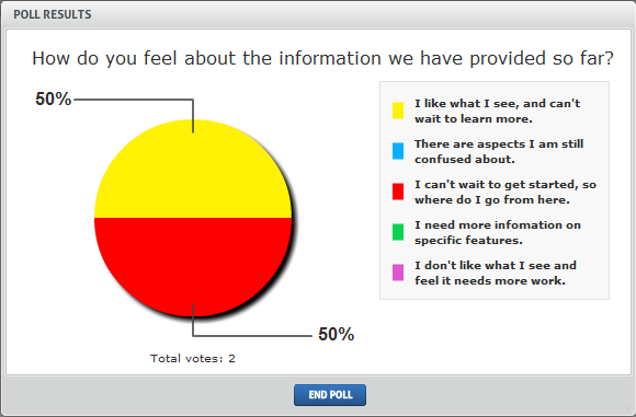 6. Create a poll for attendees Get feedback from your attendees by asking them to take part in a poll.