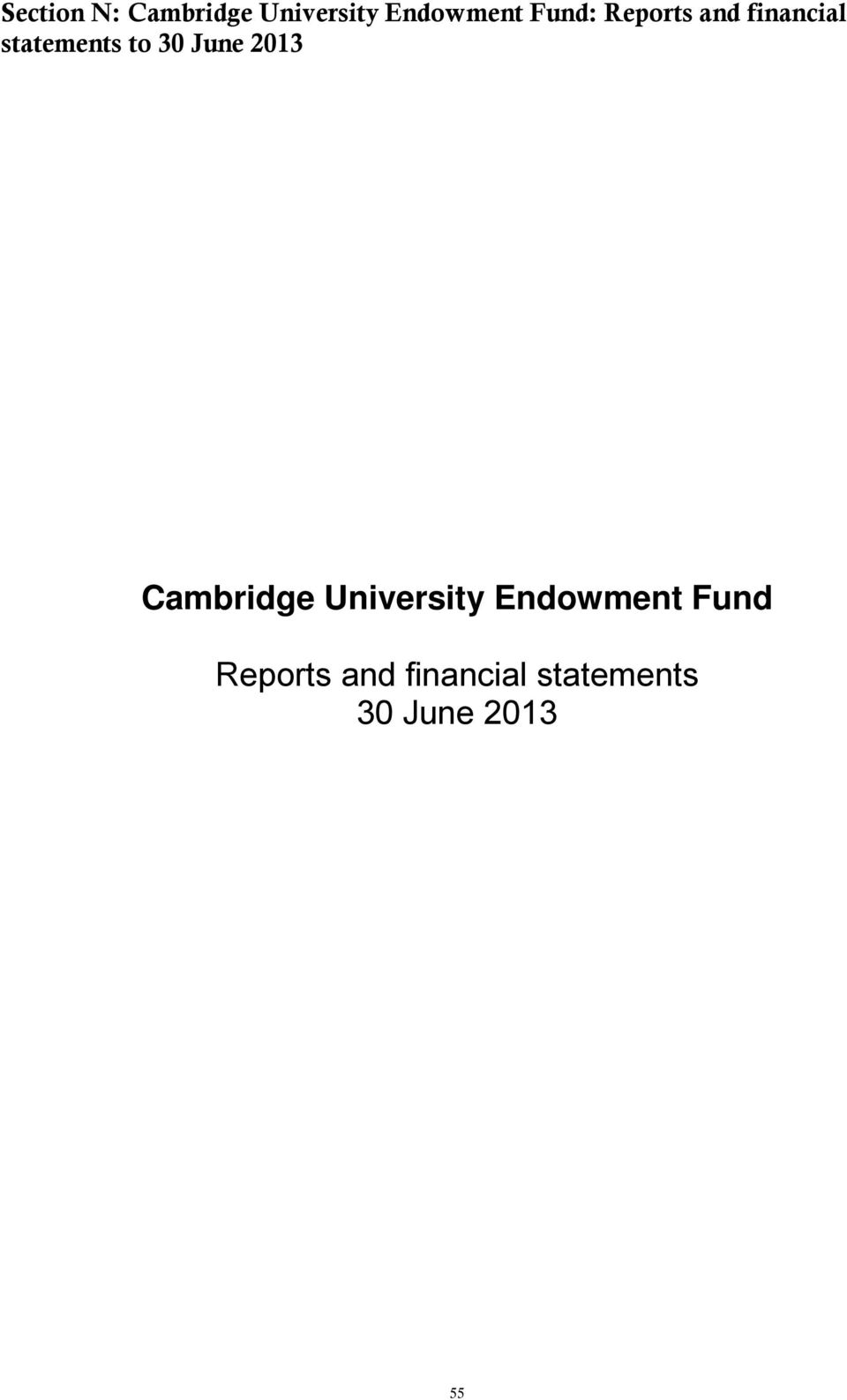 June 2013 Cambridge University Endowment