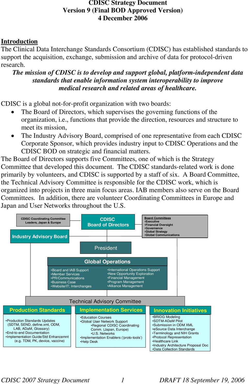 The mission of CDISC is to develop and support global, platform-independent data standards that enable information system interoperability to improve medical research and related areas of healthcare.