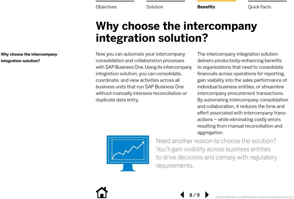 Using its intercompany integration solution, you can consolidate, coordinate, and view activities across all business units that run SAP Business One without manually intensive reconciliation or