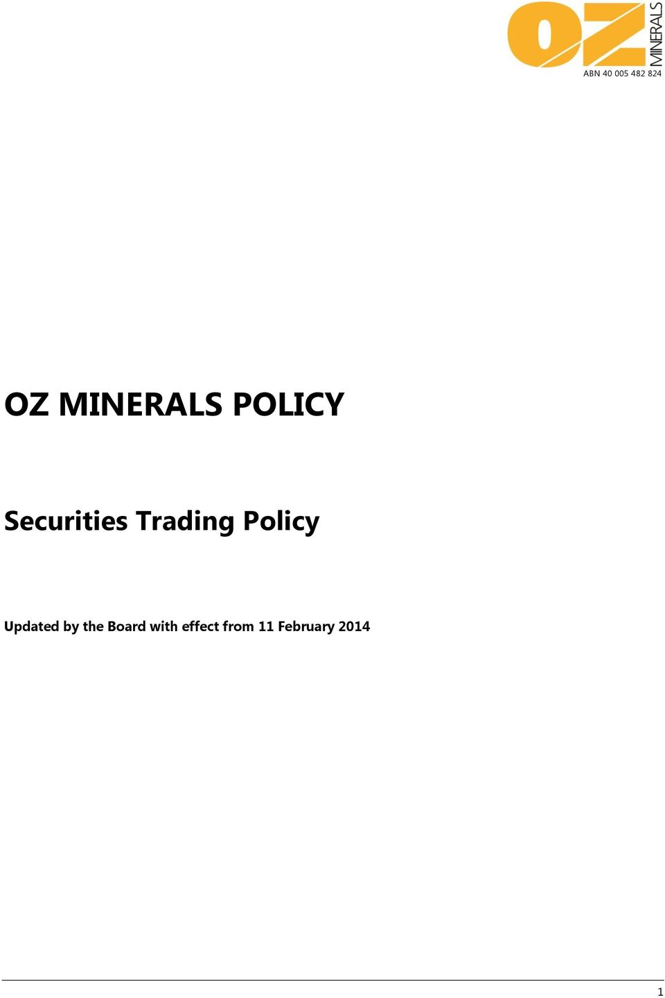 Trading Policy Updated by the