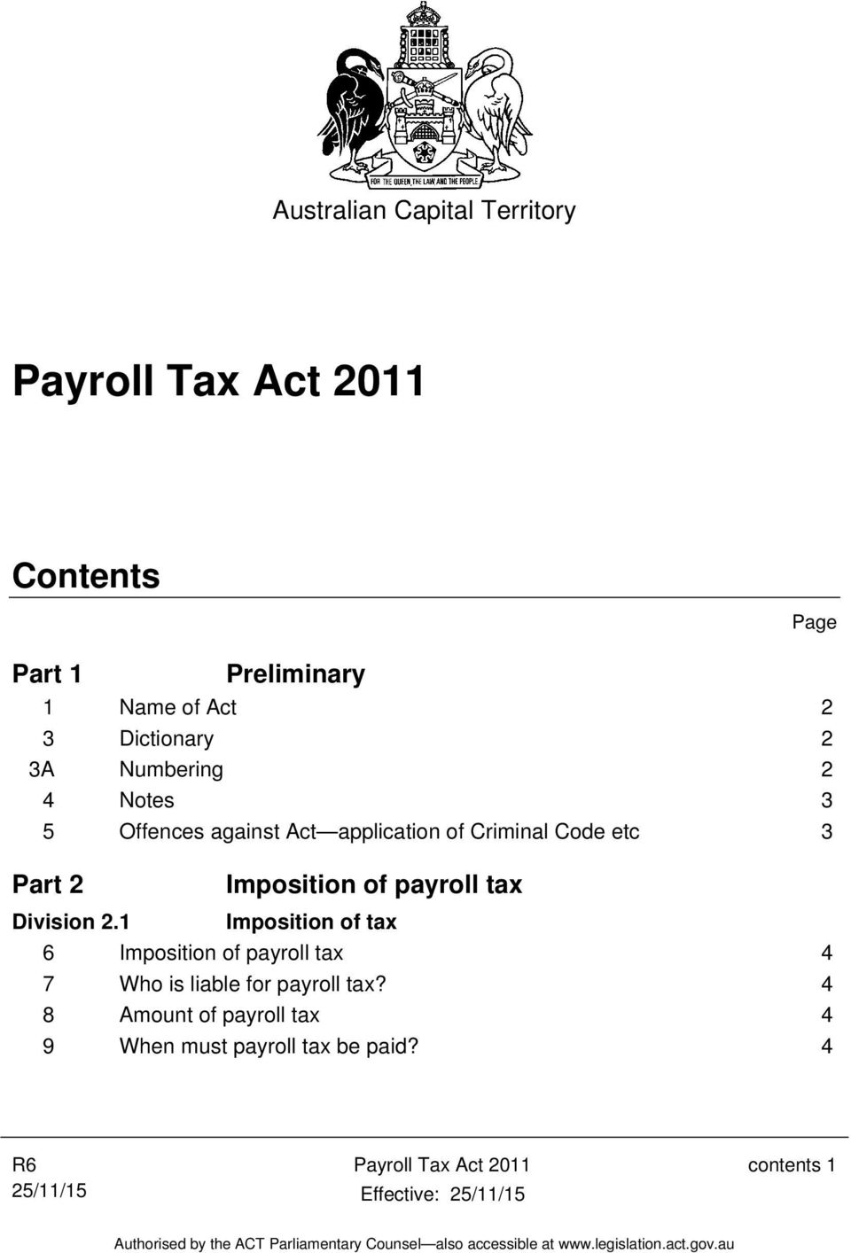 Imposition of payroll tax Division 2.