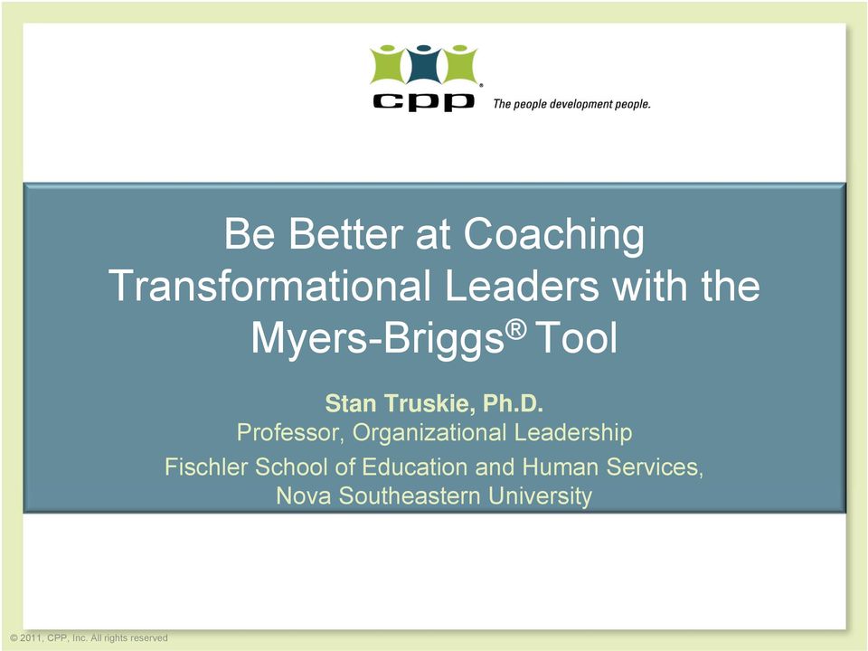 Professor, Organizational Leadership Fischler School of