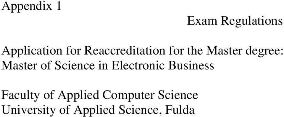 Science in Electronic Business Faculty of