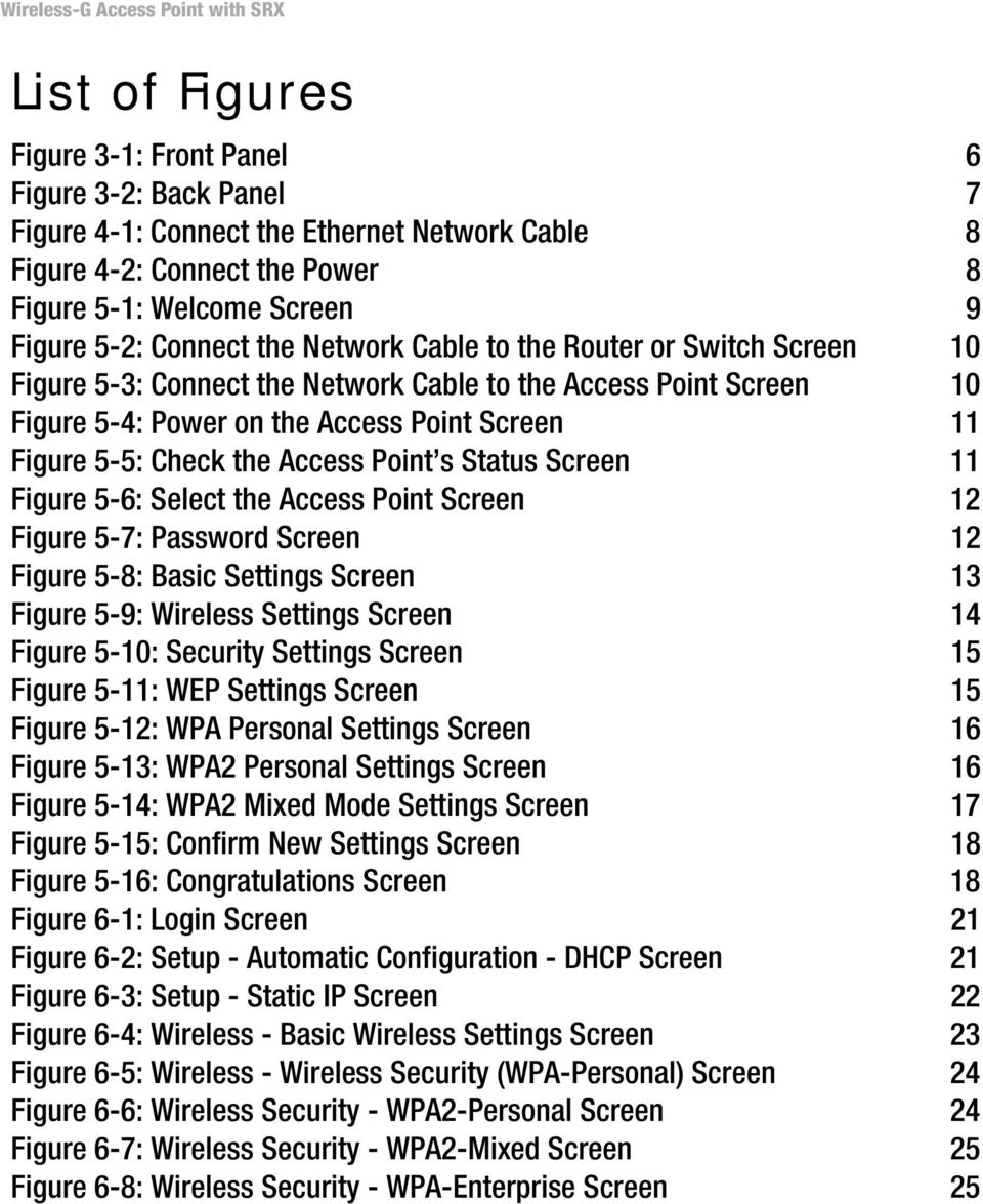 Point s Status Screen 11 Figure 5-6: Select the Access Point Screen 12 Figure 5-7: Password Screen 12 Figure 5-8: Basic Settings Screen 13 Figure 5-9: Wireless Settings Screen 14 Figure 5-10: